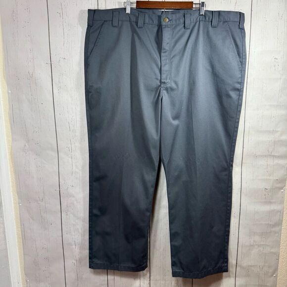 Carhartt Mens Gray Pants Flat Front Straight Leg Relaxed Fit Utility Work 50X30